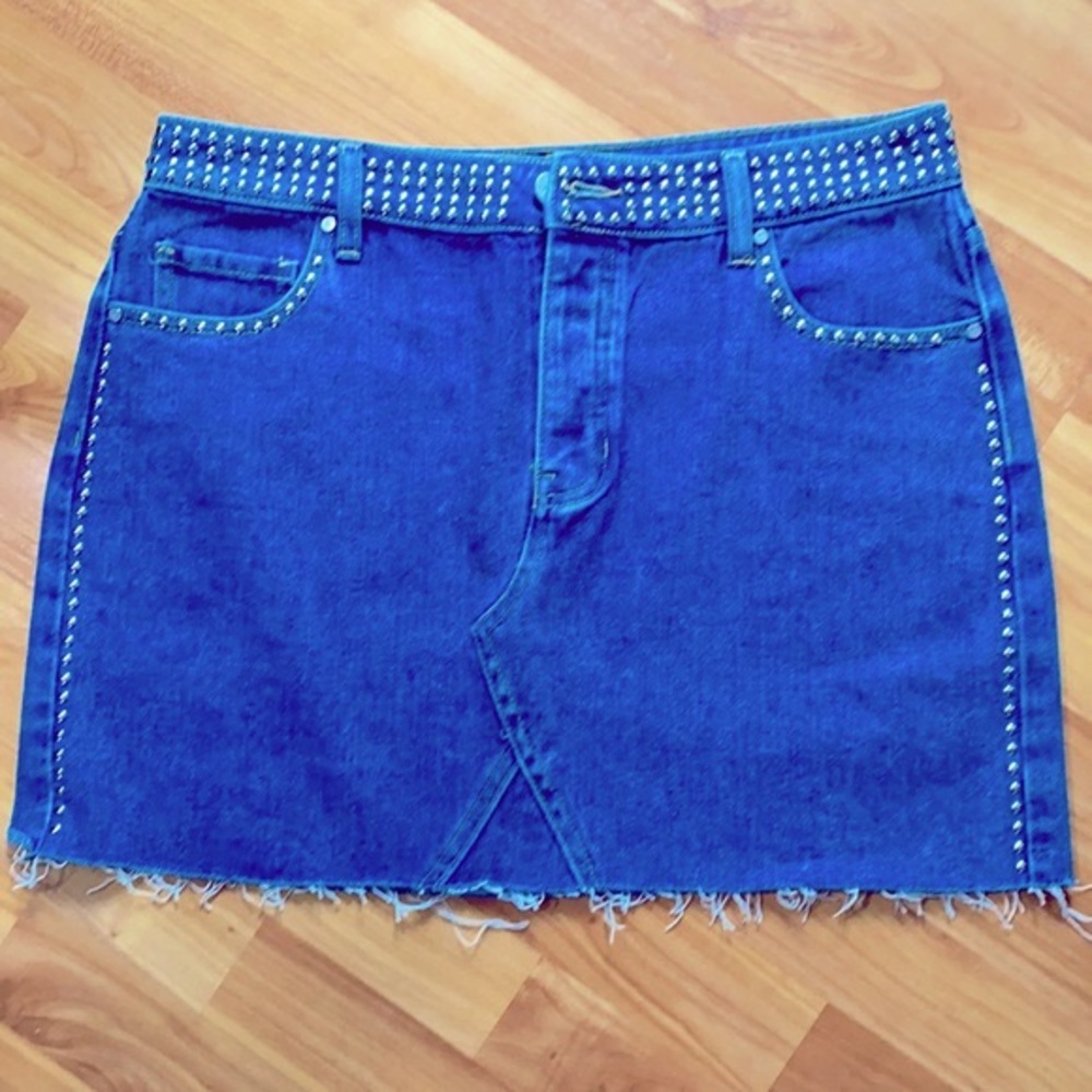 Kendall & Kylie Denim Skirt Studded